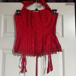 Frederick's of Hollywood Scarlet Lace-Up Corset